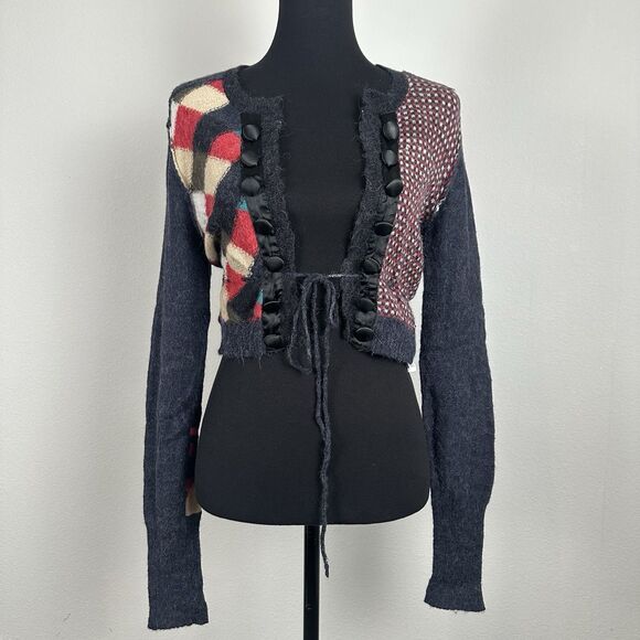 D.E.P.T. Cardigan Women Large (Fits like A Small) Wool Blend Open Front Sweater - Picture 2 of 16